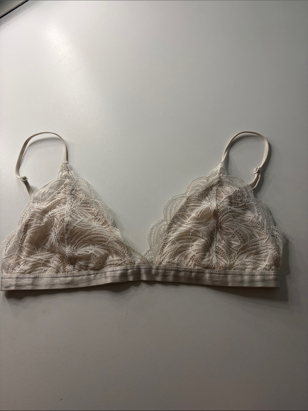 Talula Lace Triangle Bralette in Ivory Cream
